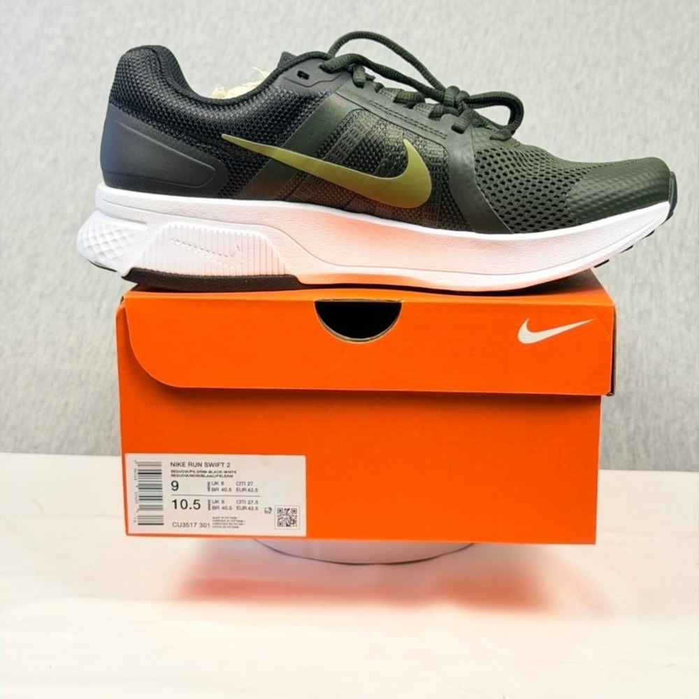 Nike Run Swift 2 Sequoia Pilgrim Black White Running Shoes CU3517-301 M-9 W-10.5